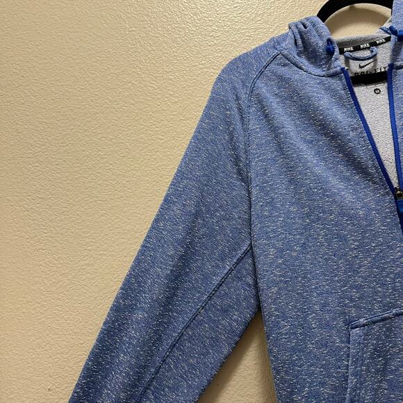 Nike Dri-Fit Hoodie Jacket Marled Indigo Blue Zip Up Sweatshirt Full Zip Size M - Picture 4 of 7